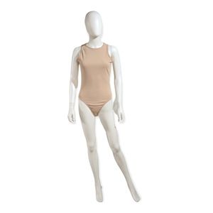 MISSGUIDED Tall Ribbed Racer Back Bodysuit Sand 6